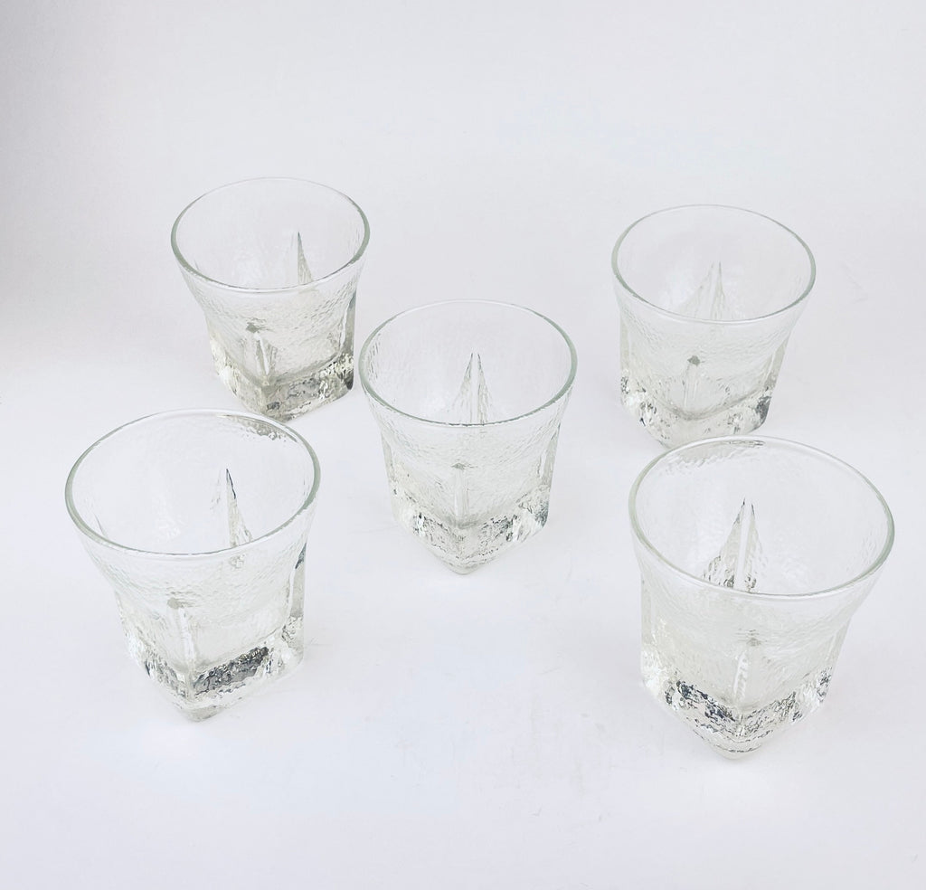 Product image for 'vintage ice textured libbey glasses set of five 5 lowball glasses' (view d933aa)