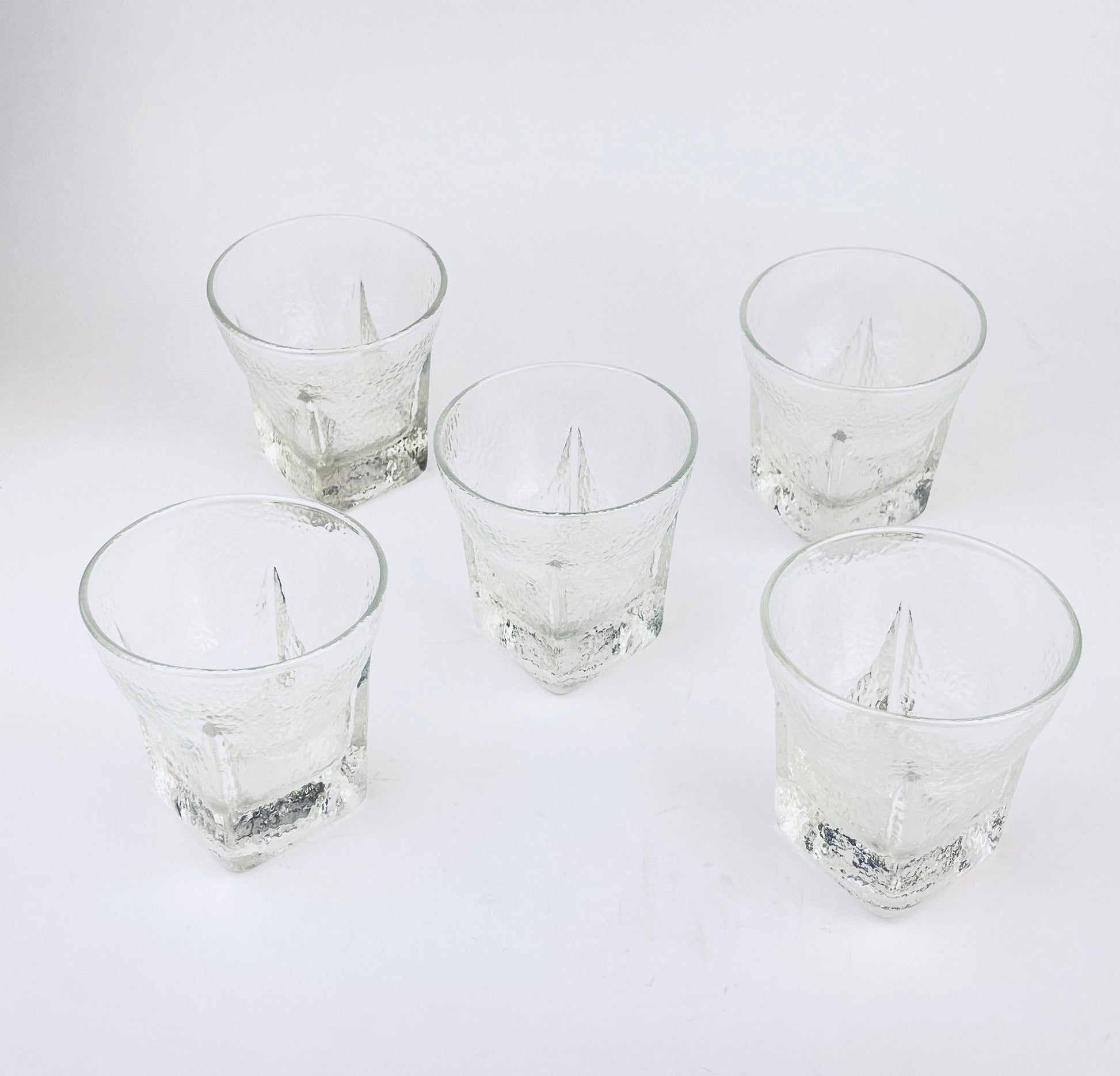 Product image for 'vintage ice textured libbey glasses set of five 5 lowball glasses' (view d933aa)