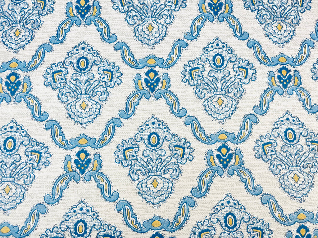 Product image for 'vintage 1970s blue beige damask wallpaper lightly textured 21 x 55 ideal for crafts upcycling' (view a98bcf)
