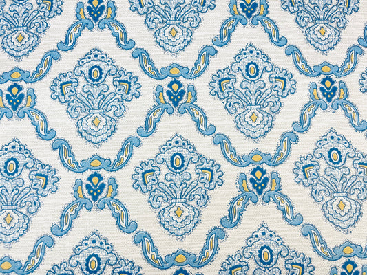 Product image for 'vintage 1970s blue beige damask wallpaper lightly textured 21 x 55 ideal for crafts upcycling' (view a98bcf)