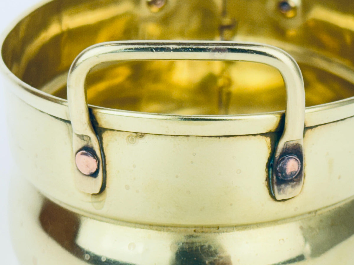 Product image for 'vintage brass oval handled planter' (view 8c32e4)