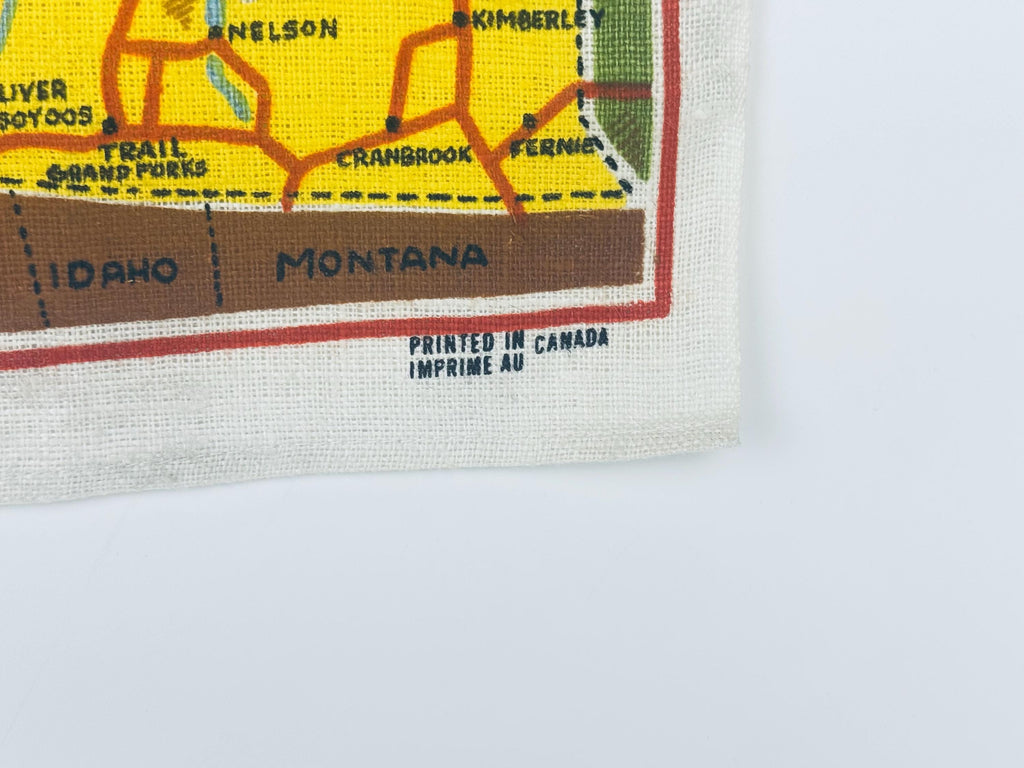 Product image for 'vintage 1960s british columbia linen tea towel hand printed canadian souvenir' (view 3b68d1)