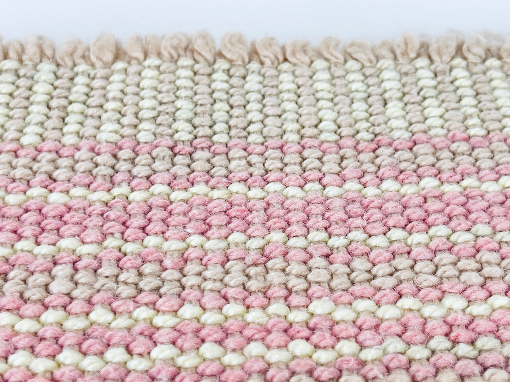 Product image for 'vintage pink beige stripped fringe style place mats set of five 5' (view e9ef96)