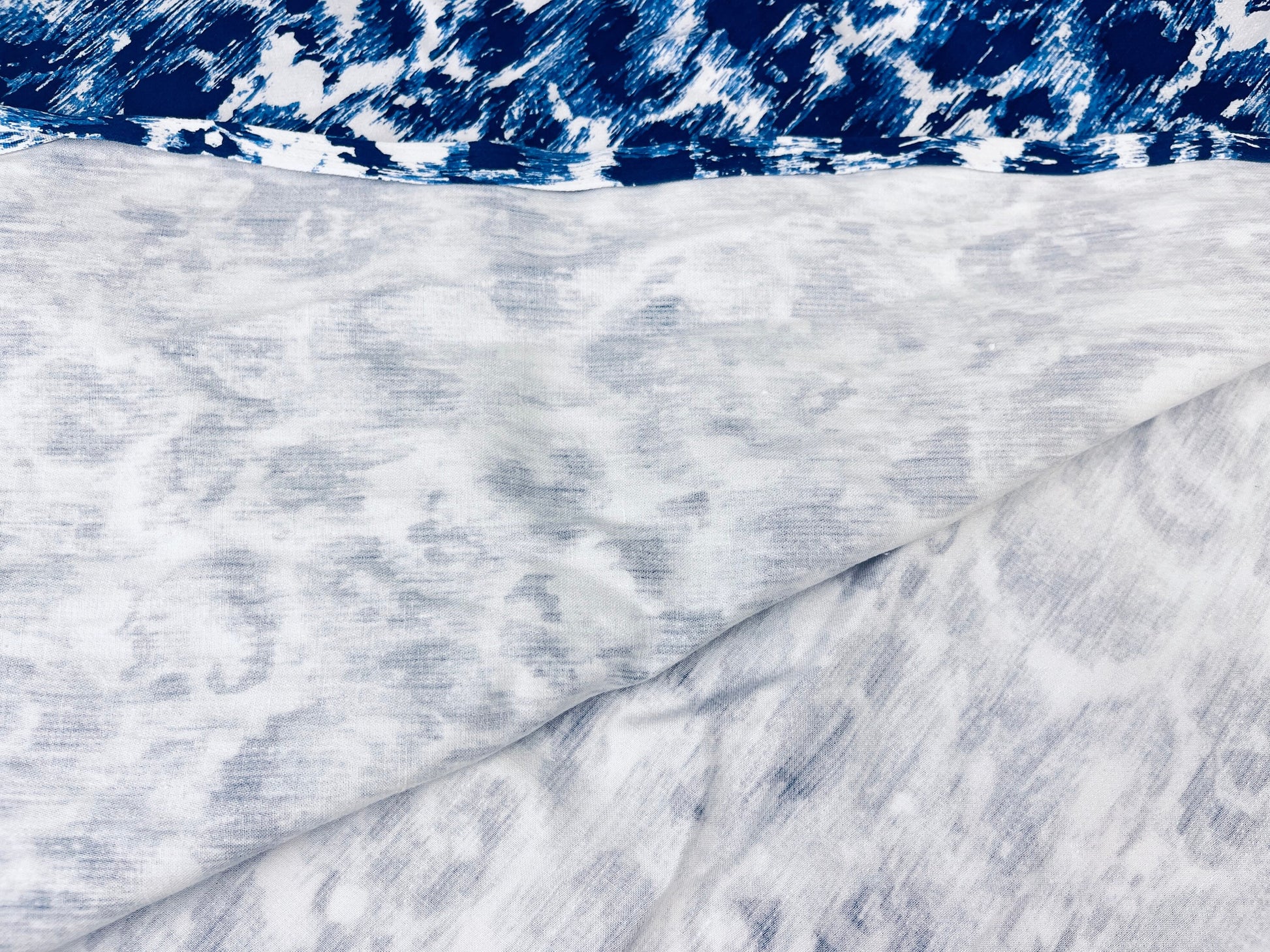 Product image for 'vintage blue white animal print jersey knit cotton fabric 31 x 33' (view 86f9a3)