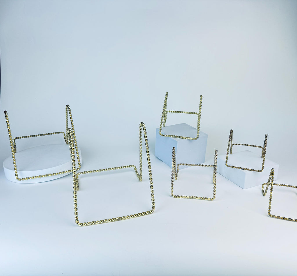Product image for 'vintage twisted gold metal easel picture sheet music plate holder sold separately' (view ef835a)