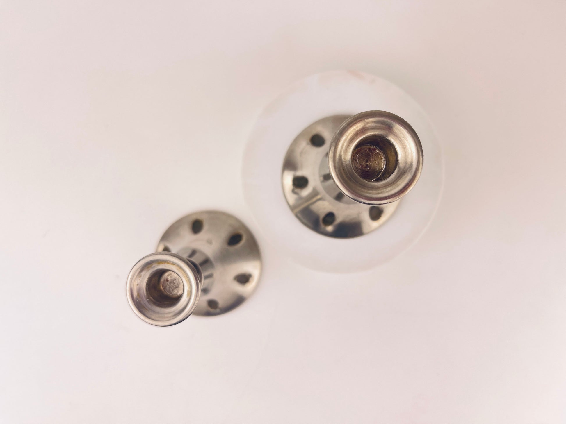 Product image for 'vintage pewter silver candle stick holders set of two 2 made in norway by gullsmedservise' (view 886541)