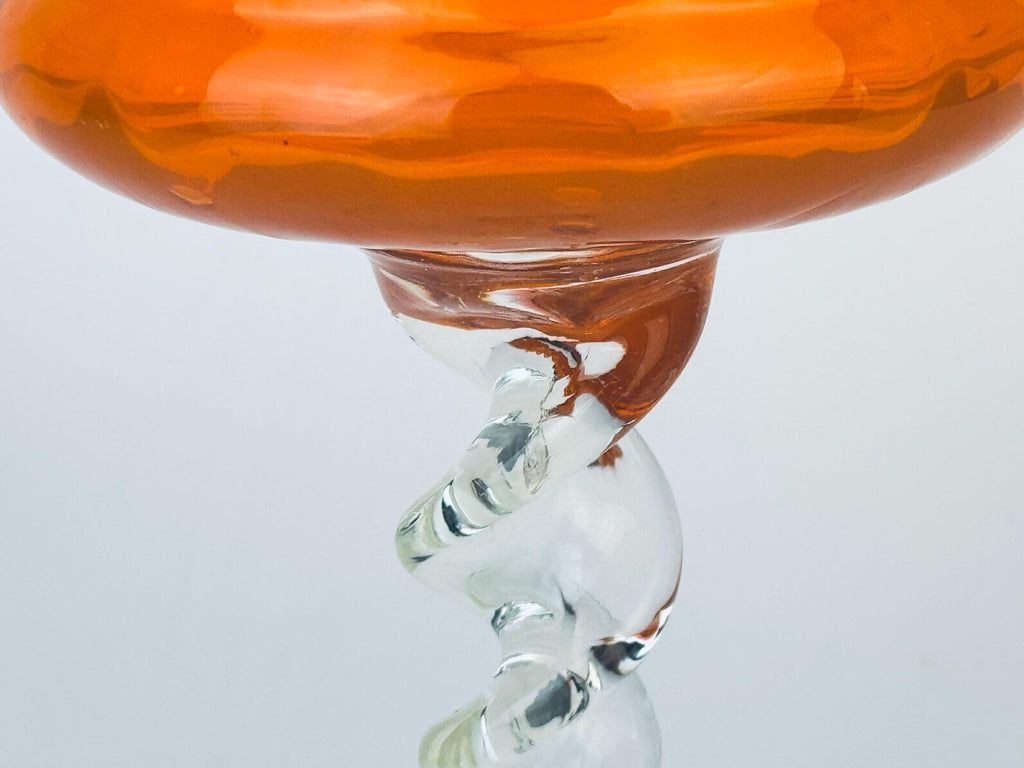 Product image for 'vintage orange italian empoli art glass twisted glass vase bowl' (view 6b28a4)