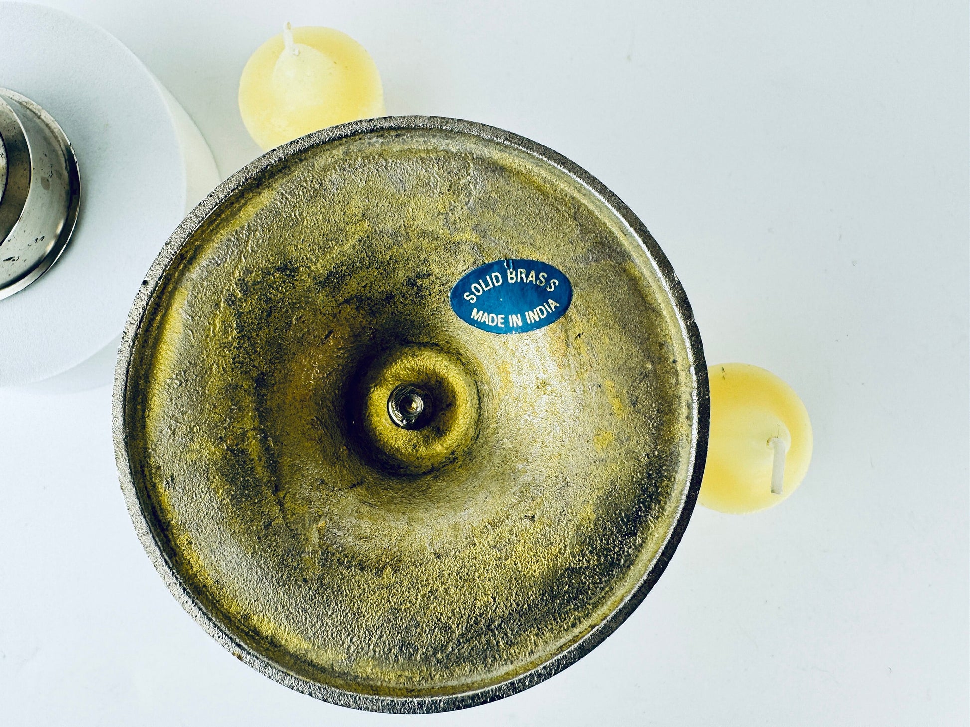 Product image for 'vintage silver solid brass votive candle holders set of two 2 made in india' (view c685dd)