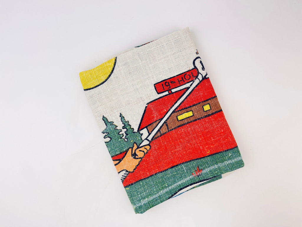 Product image for 'vintage golfers crying linen tea towel statement towel golfer gift' (view 7c695c)