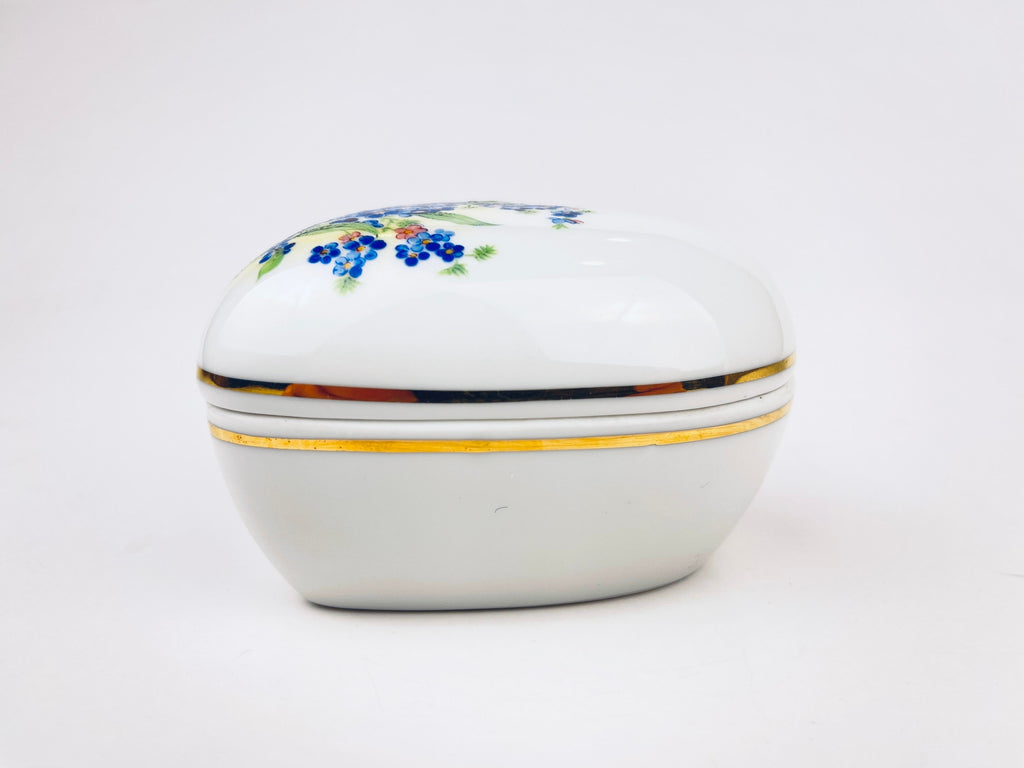Product image for 'vintage ceramic heart ring dish trinket jar floral front pattern 24 k gold made in western germany bavaria' (view 881d8b)