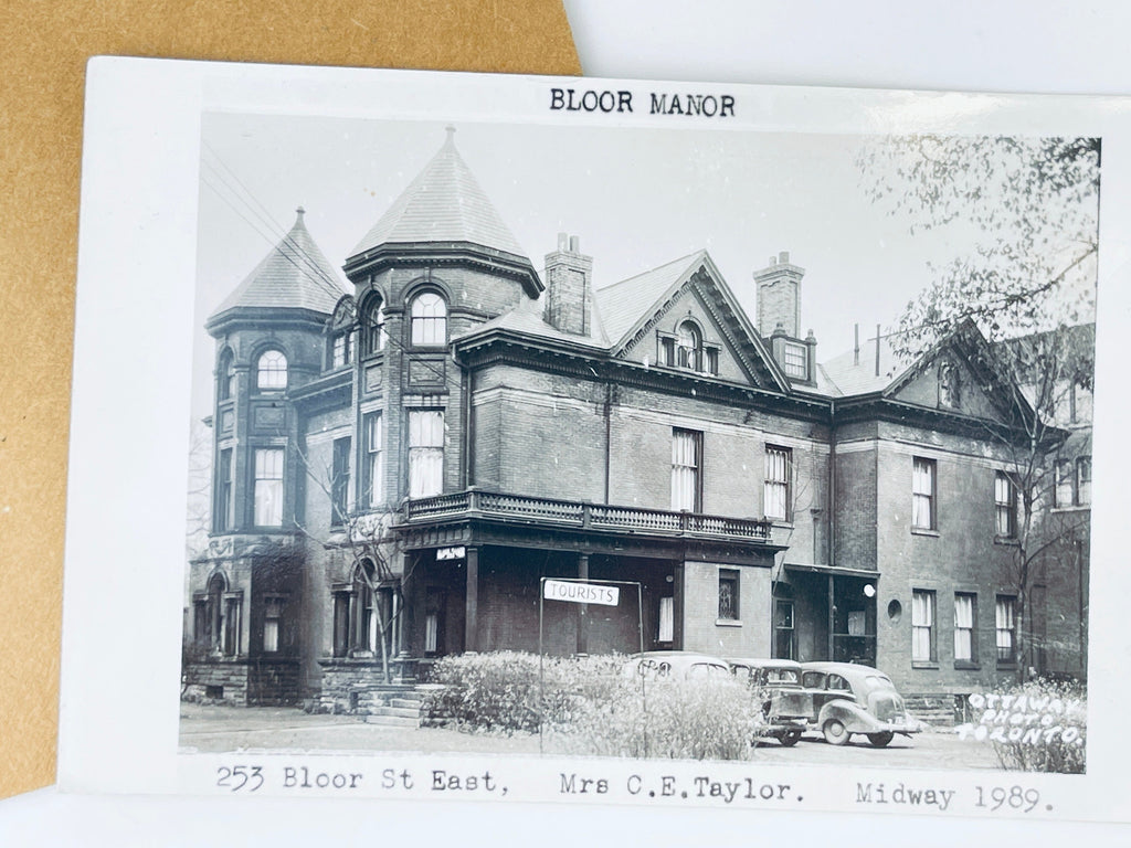 Product image for 'vintage bloor manor 253 bloor street east toronto ontario postcard midway 1989 made in canada black white' (view 843bfa)