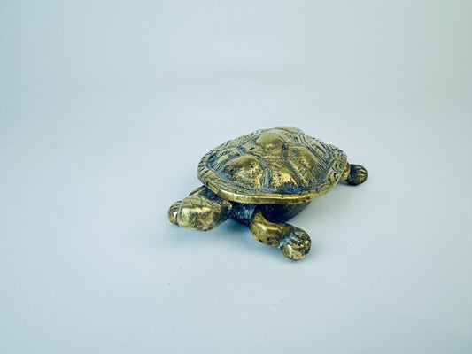 Product image for 'vintage solid brass turtle lidded trinket dish attractive aged metal patina' (view 2bde1c)