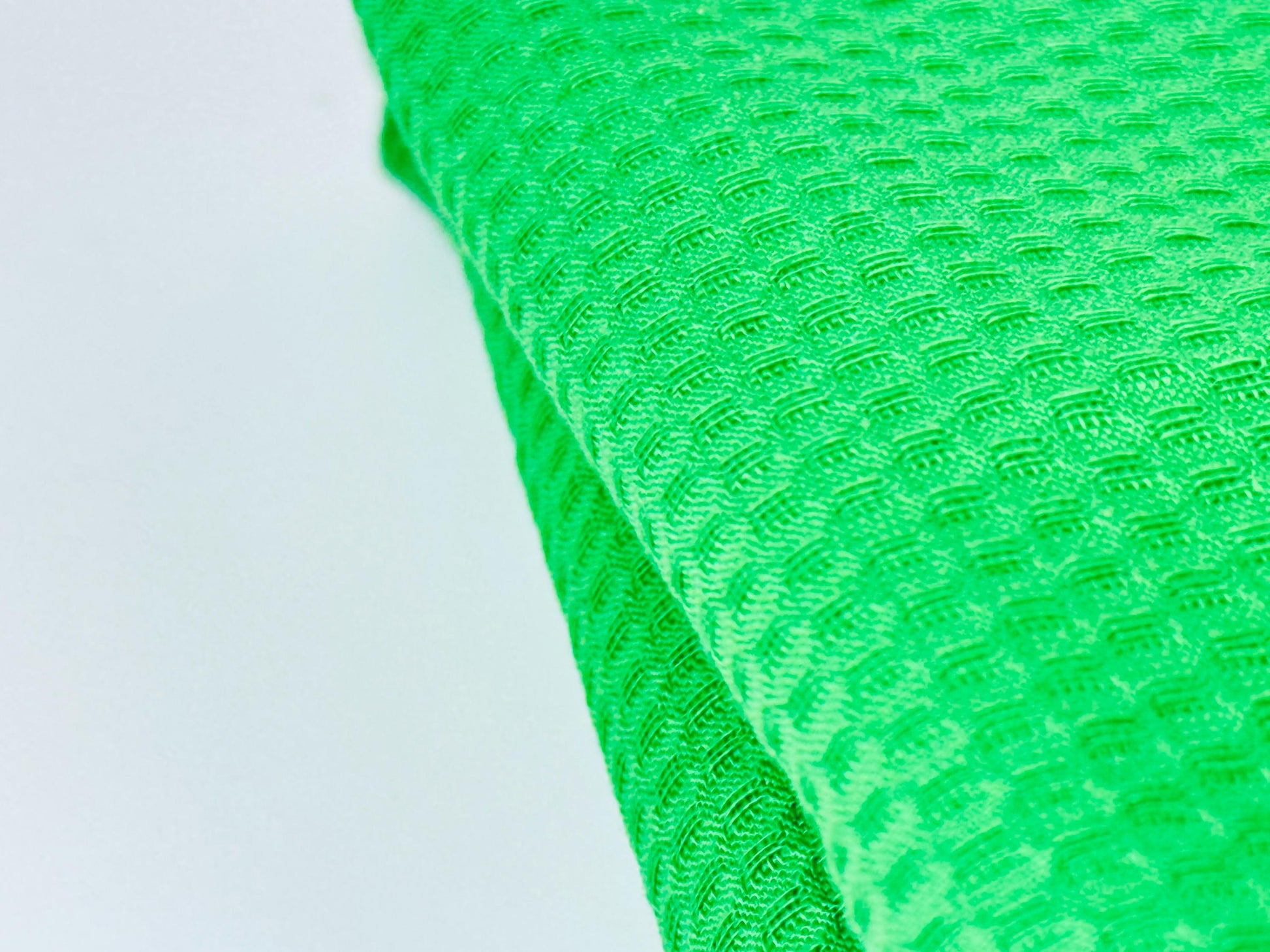 Product image for 'vintage thick woven bright green waffle polyester upholstery fabric 43 x 134' (view 05a935)
