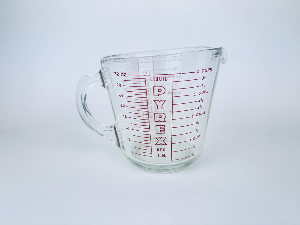Product image for 'vintage red pyrex glass measuring cups metric imperial system made in usa sold separately' (view 5c8f11)