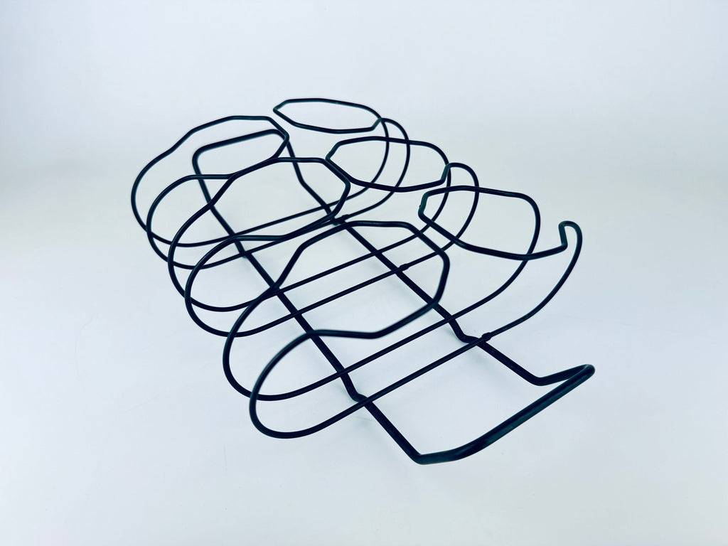 Product image for 'vintage mcm black metal barware tumbler glass carrier holds six 6 glasses' (view d26f0b)