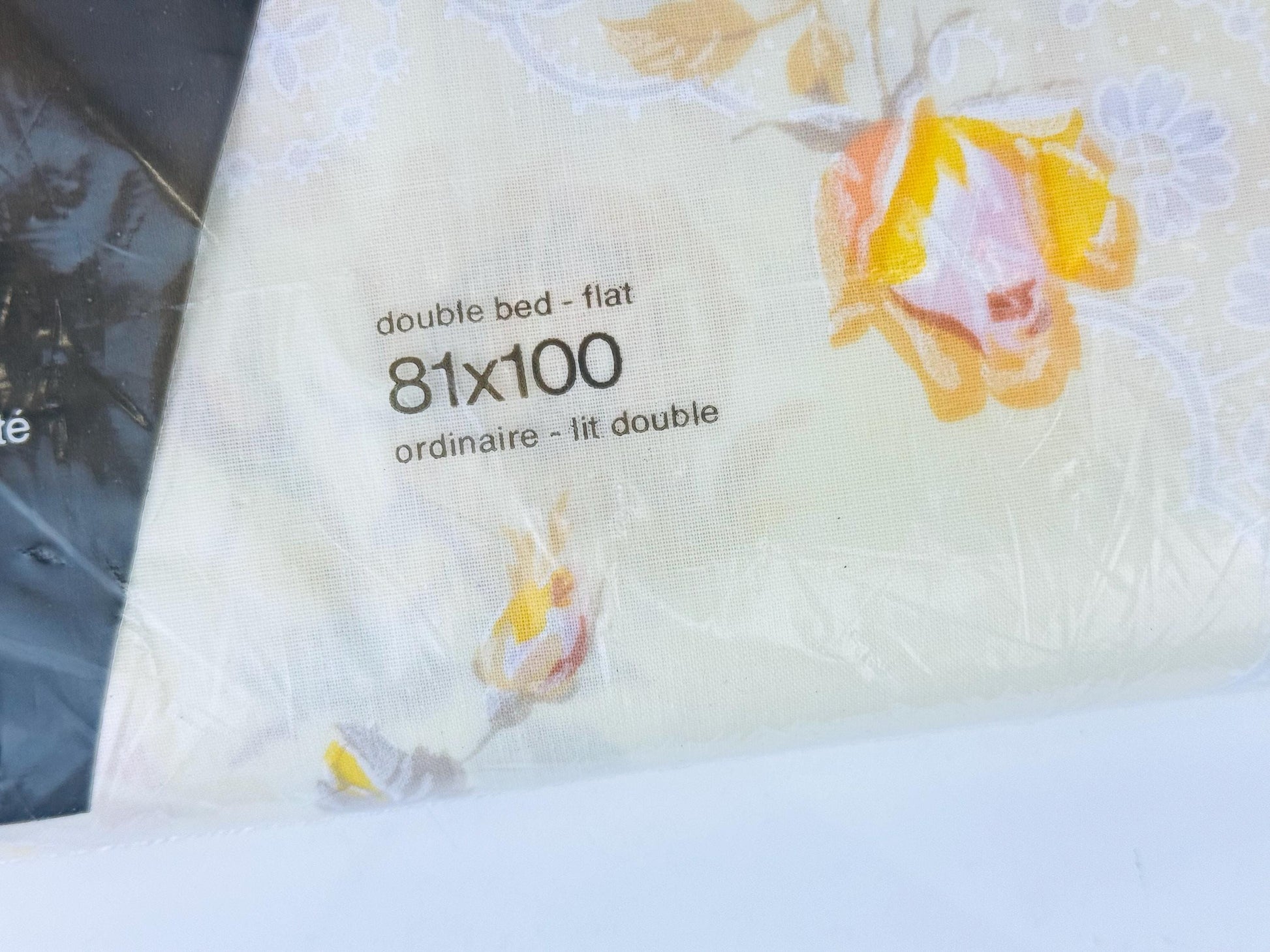 Product image for 'vintage tex made twin double floral sheet made in canada new old stock' (view 1421b2)