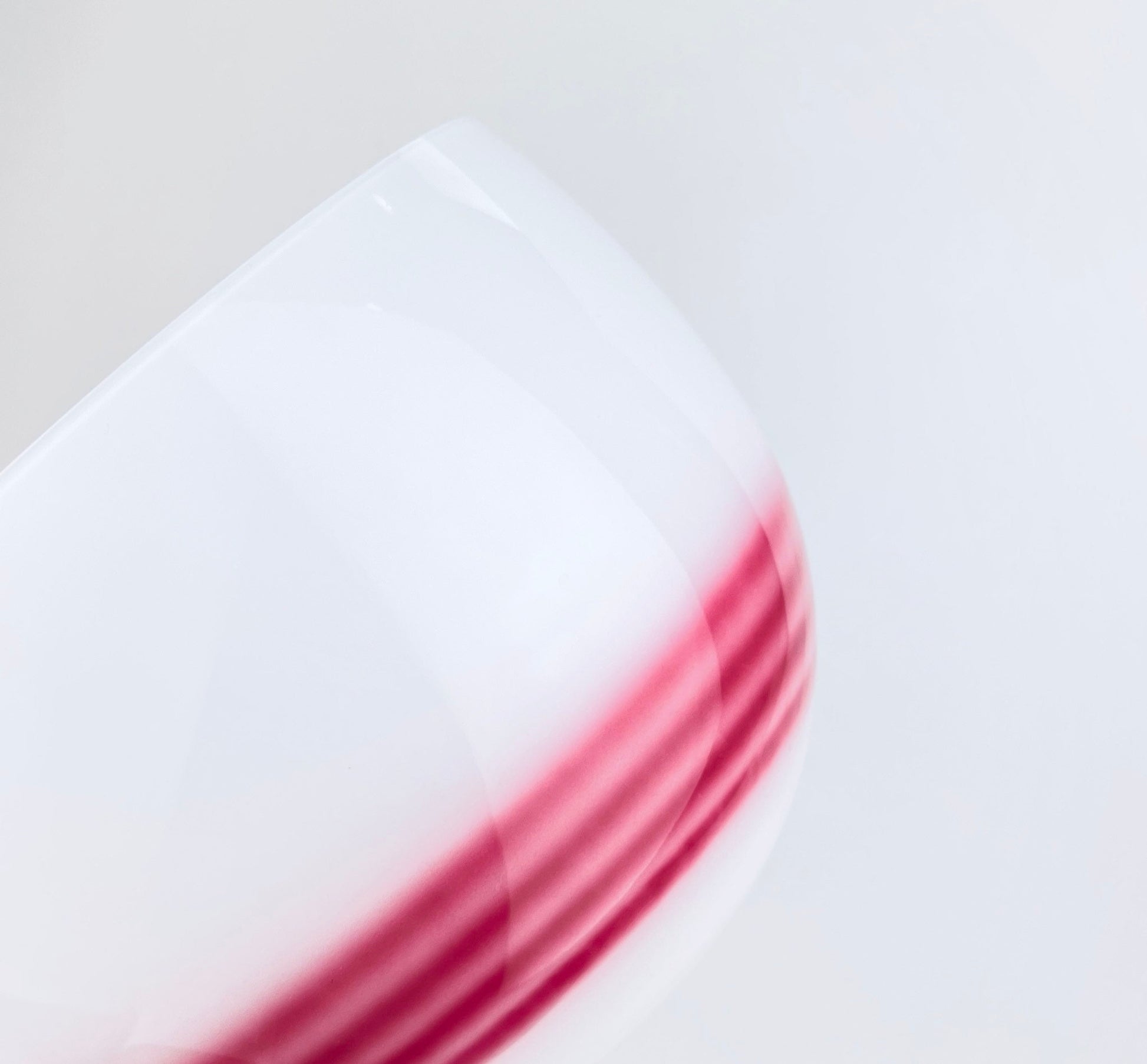 Product image for 'vintage bohemia crystalex white glass round bowl four stripe pink pattern made in czech republic' (view 859c9d)