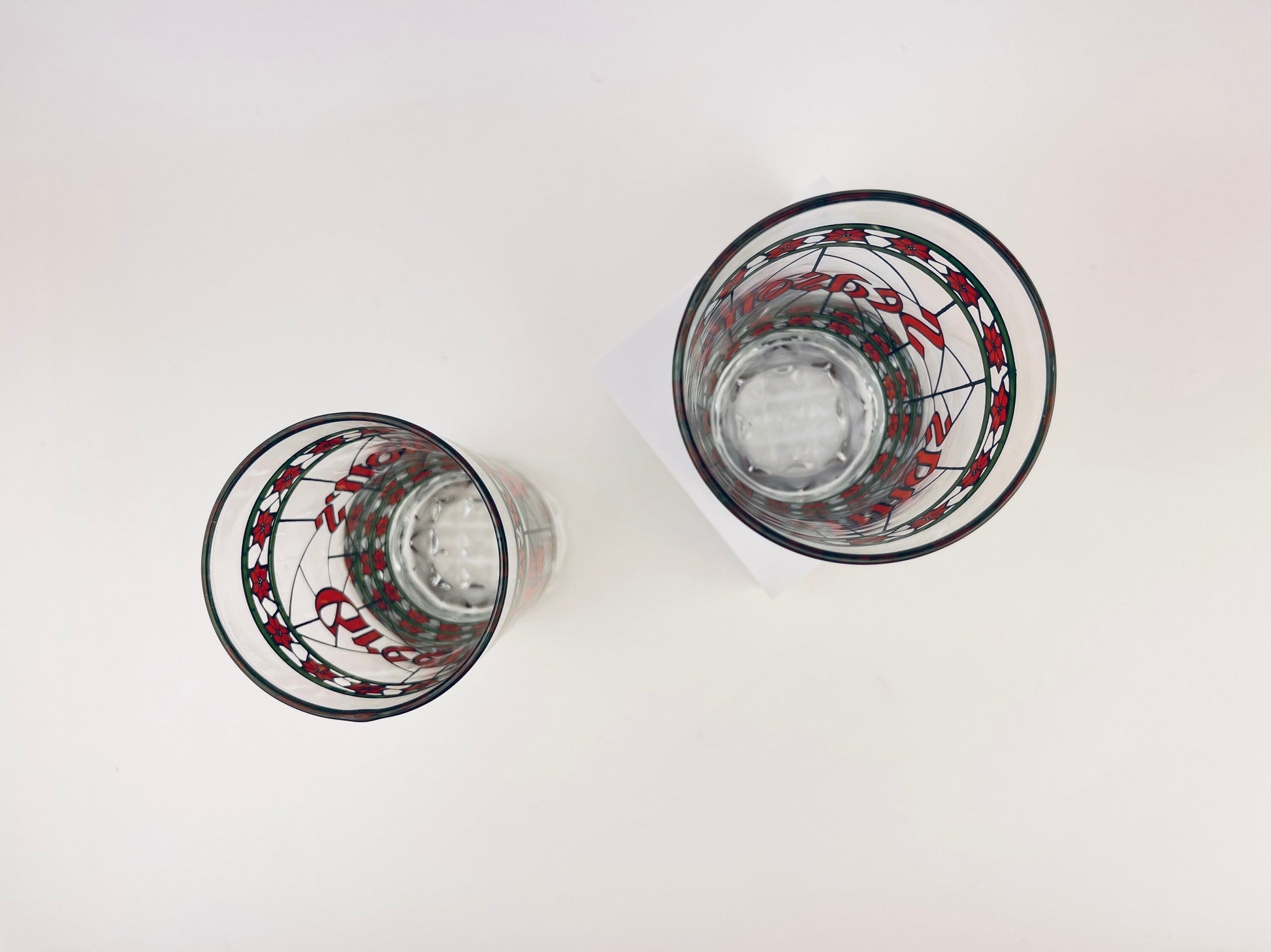 Product image for 'vintage houze season s greetings stained glass tumblers sets sold separately' (view 5ea7f4)