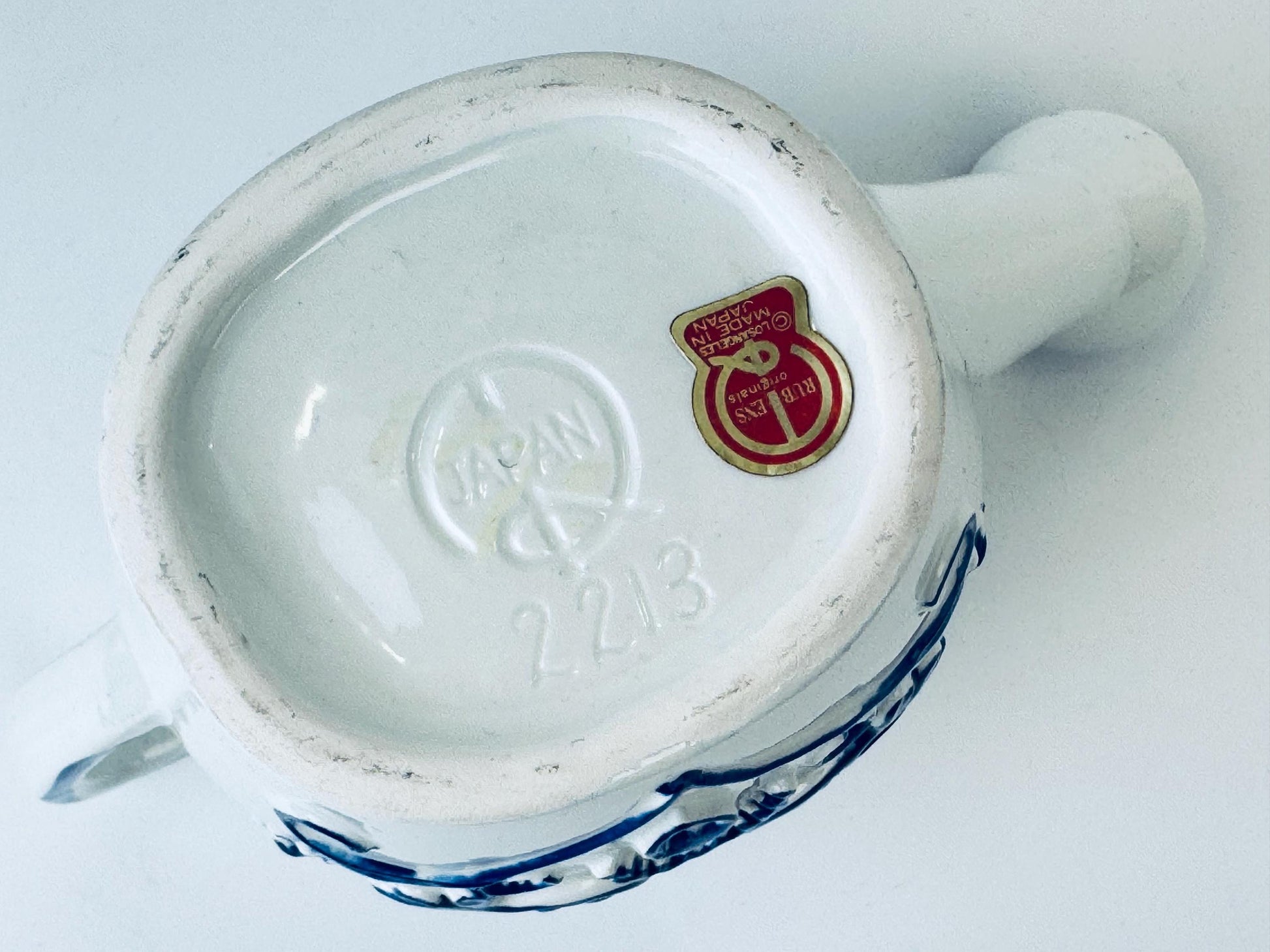 Product image for 'vintage rubens blue white floral bird ceramic watering can designed in hollywood made in japan' (view 3cb542)