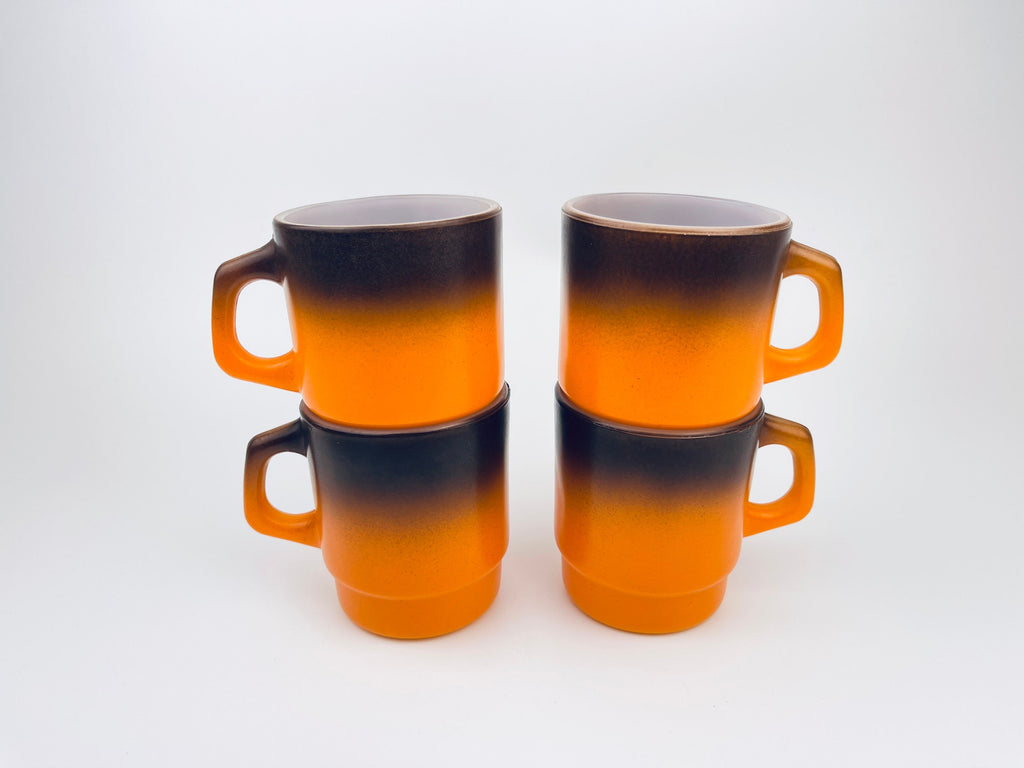 Product image for 'vintage anchor hocking fire king orange brown ombre milk glass mugs made in usa sold individually' (view 17efcb)