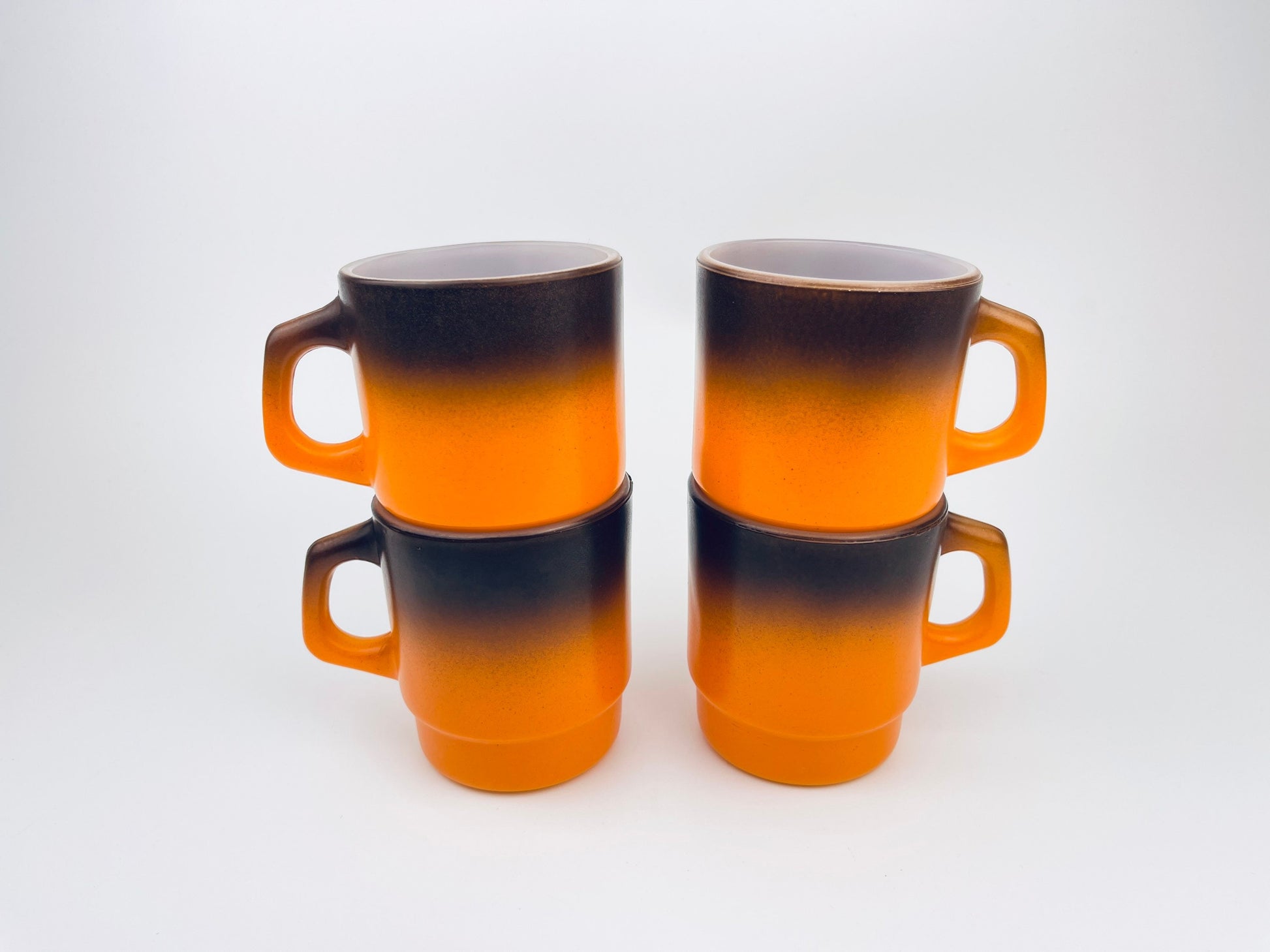 Product image for 'vintage anchor hocking fire king orange brown ombre milk glass mugs made in usa sold individually' (view 17efcb)