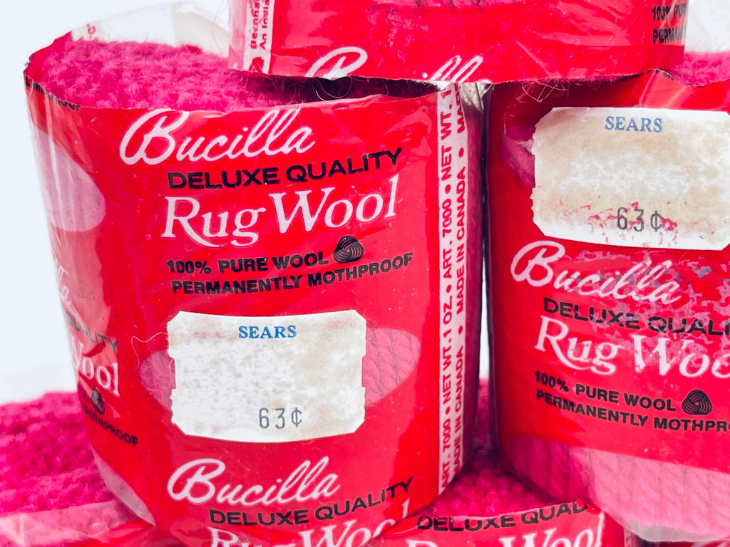 Product image for 'vintage fuchsia pink wool rug yarn bucilla deluxe quality 100 pure wool permanently mothproof made in canada individually priced' (view 8512d0)