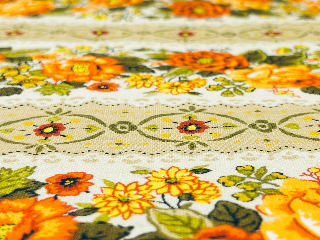Product image for 'vintage preshrunk floral cotton fabric 43 x 70 house home draperies inc' (view ecdefb)