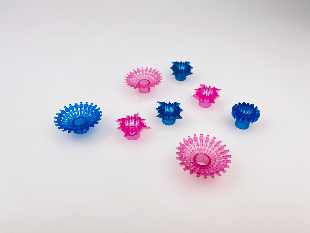 Product image for 'vintage mini christmas light reflectors blue pink mixed lot of eight 8' (view 7c3e79)