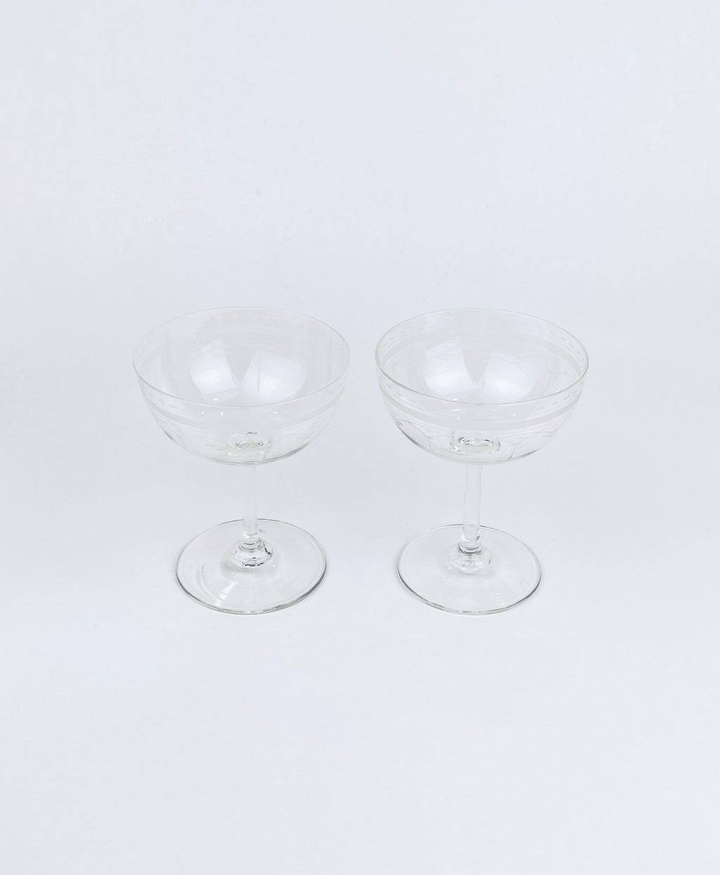 Product image for 'vintage etched martini glasses mid century elegance set of 2' (view 553d35)