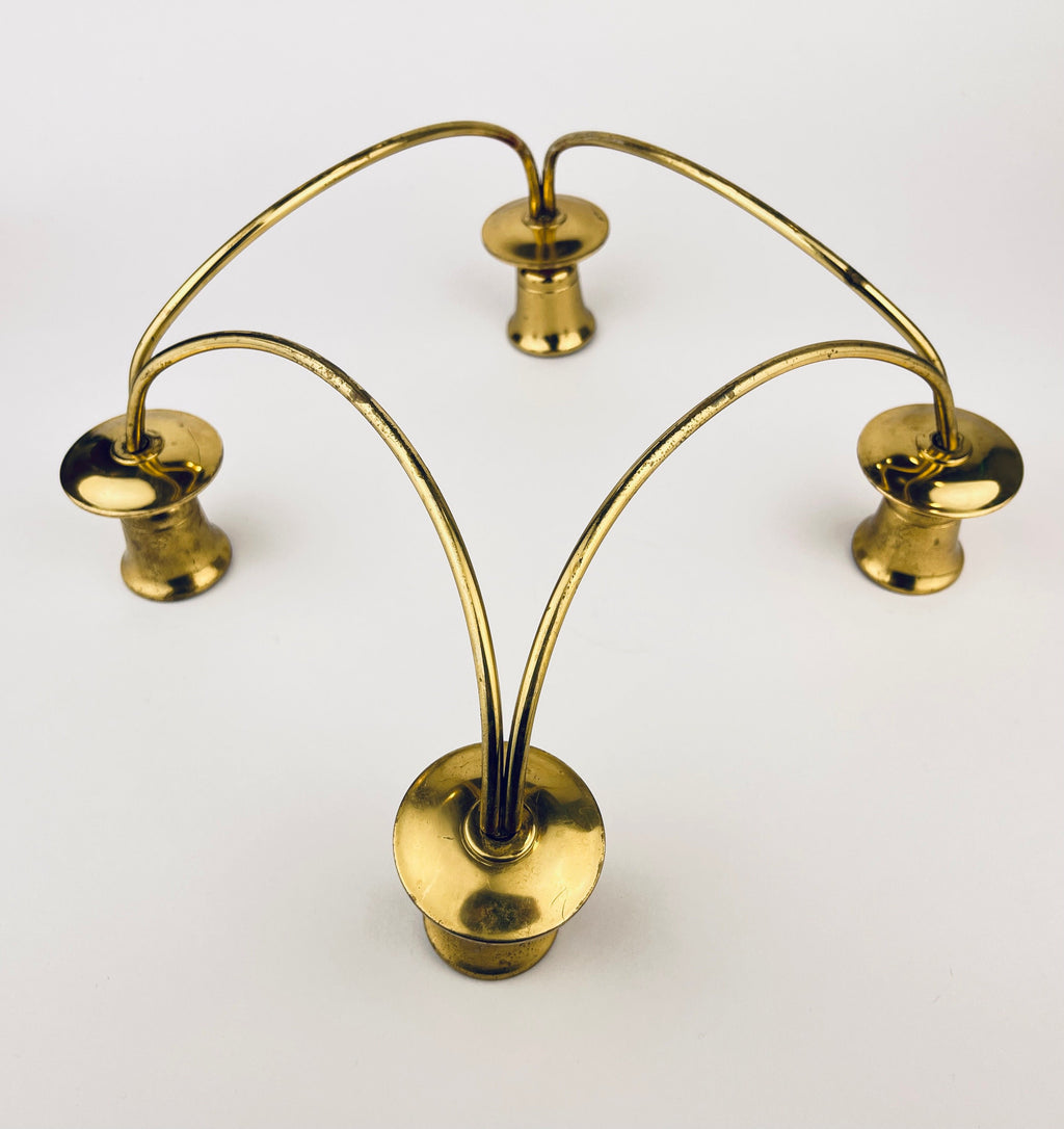 Product image for 'vintage solid brass 4 arm candlestick holder' (view 78607a)