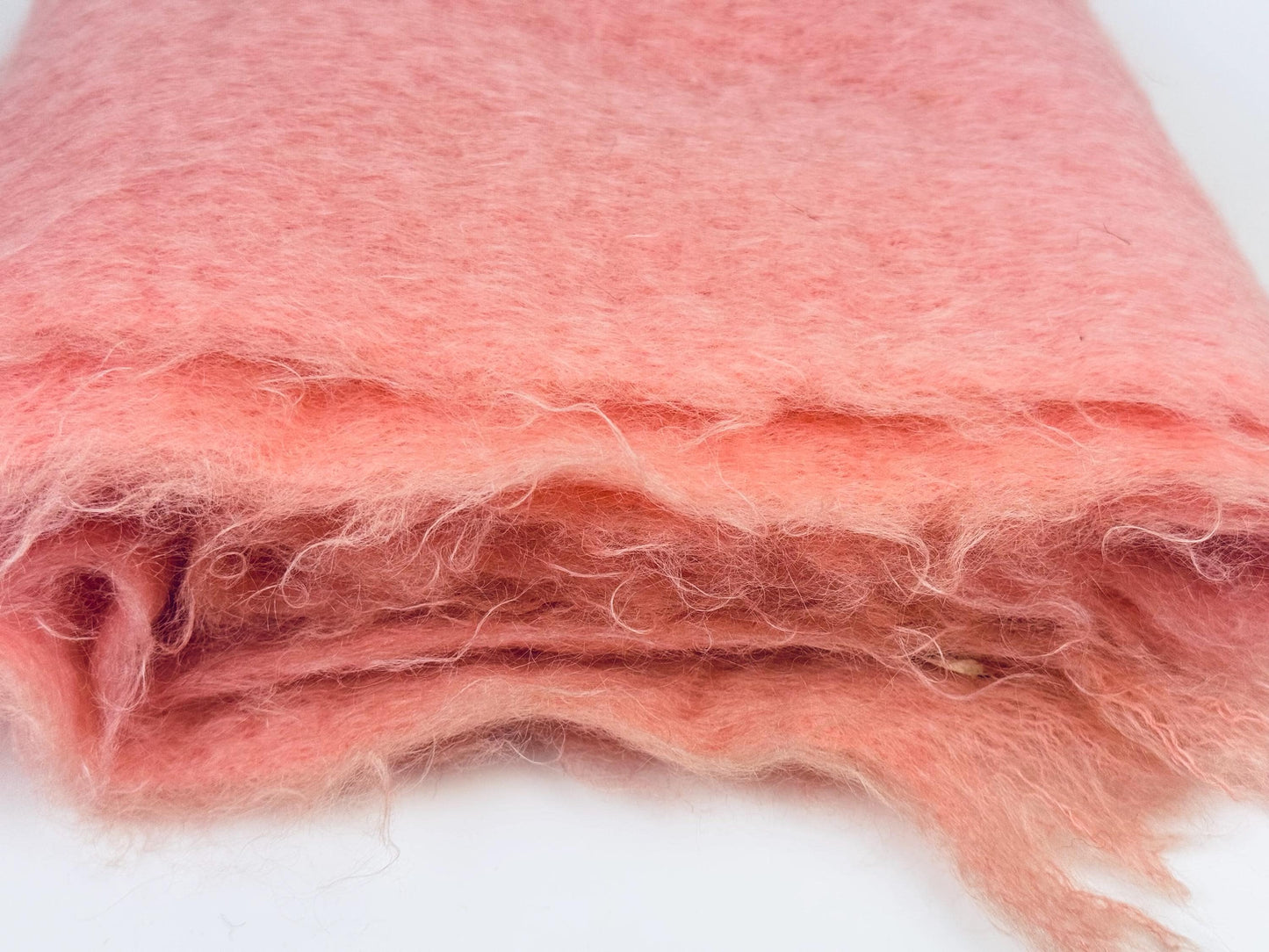 Product image for 'vintage jaeger pink mohair wool fringe throw made in great britain' (view 14c47a)