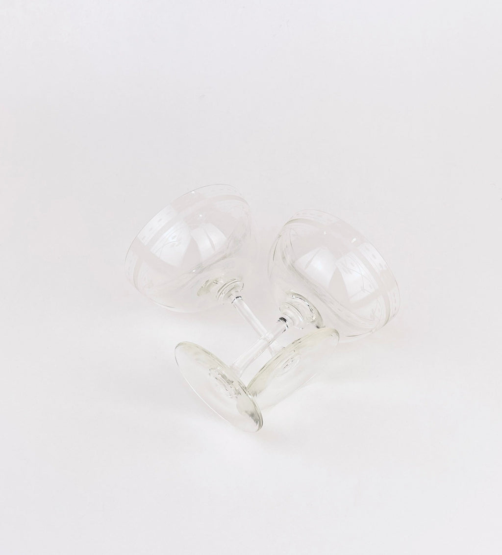 Product image for 'vintage etched martini glasses mid century elegance set of 2' (view 6274fa)