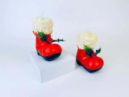 Product image for 'vintage christmas santa boot decorative faux candles set of two 2 christmas centrepiece' (view 27cba1)