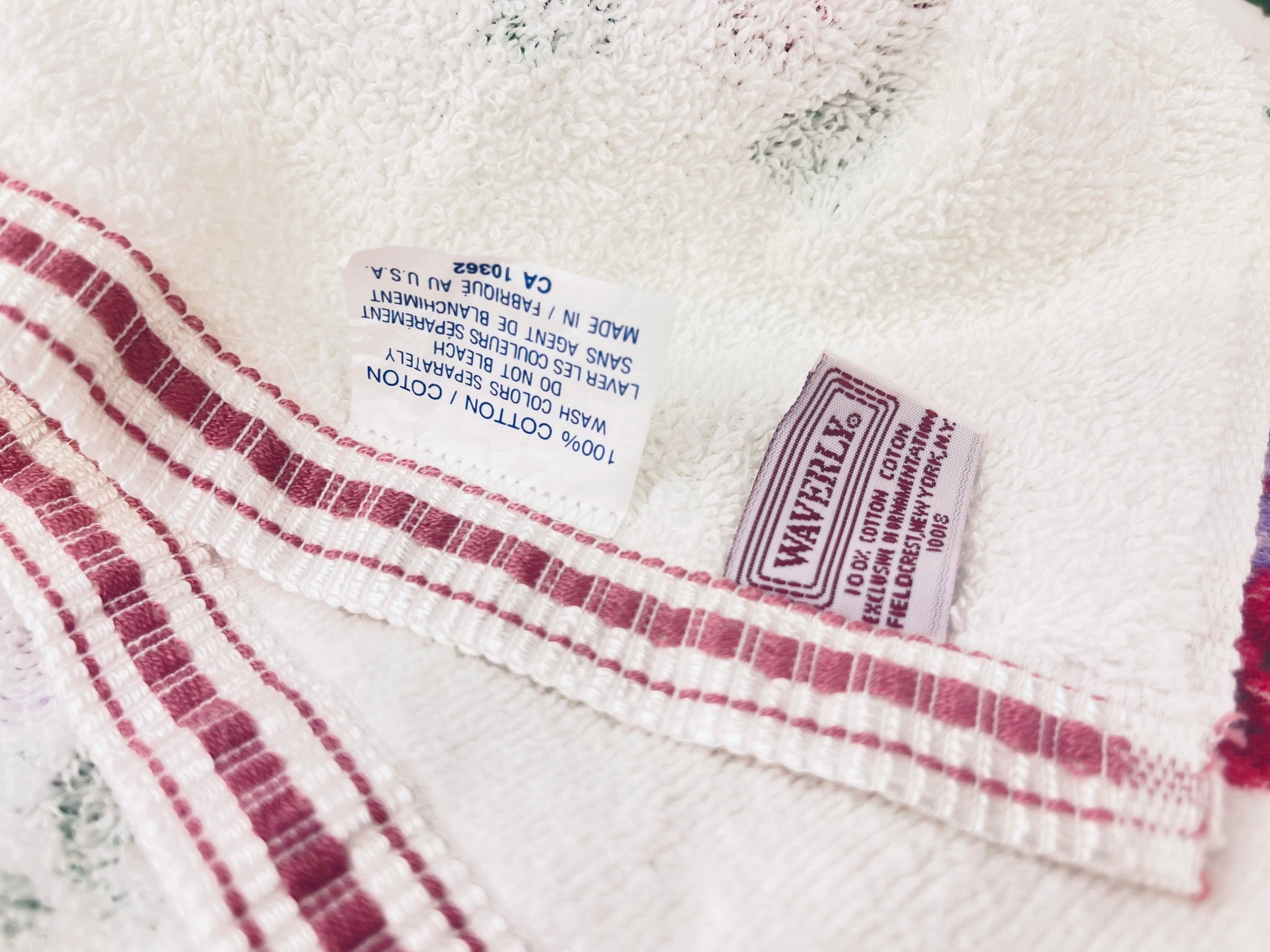Product image for 'vintage floral print hand towel made by waverly in usa 100 cotton' (view c1bdae)