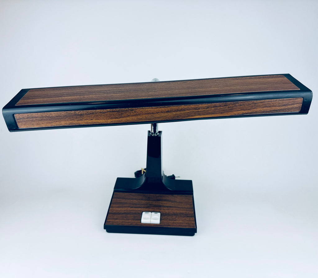 Product image for 'vintage task study table lamp flexible silver metal gooseneck faux wood design base' (view 8cee2a)