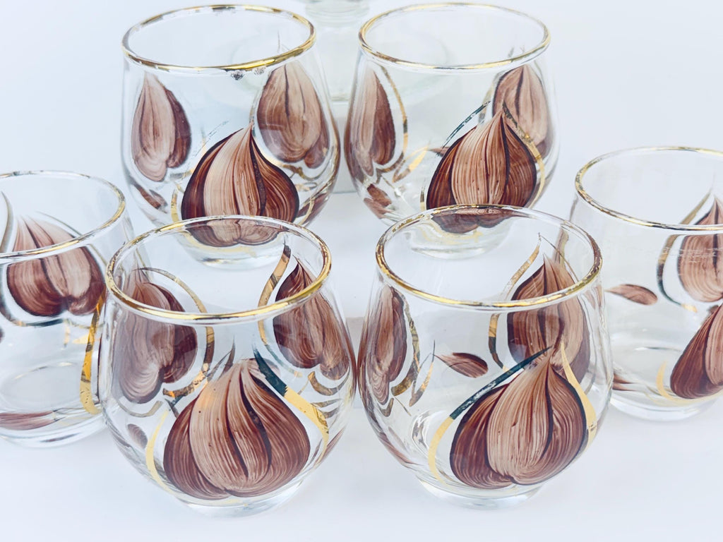 Product image for 'vintage enchant ware brandy snifter roly poly glass barware set made in canada' (view f634ab)