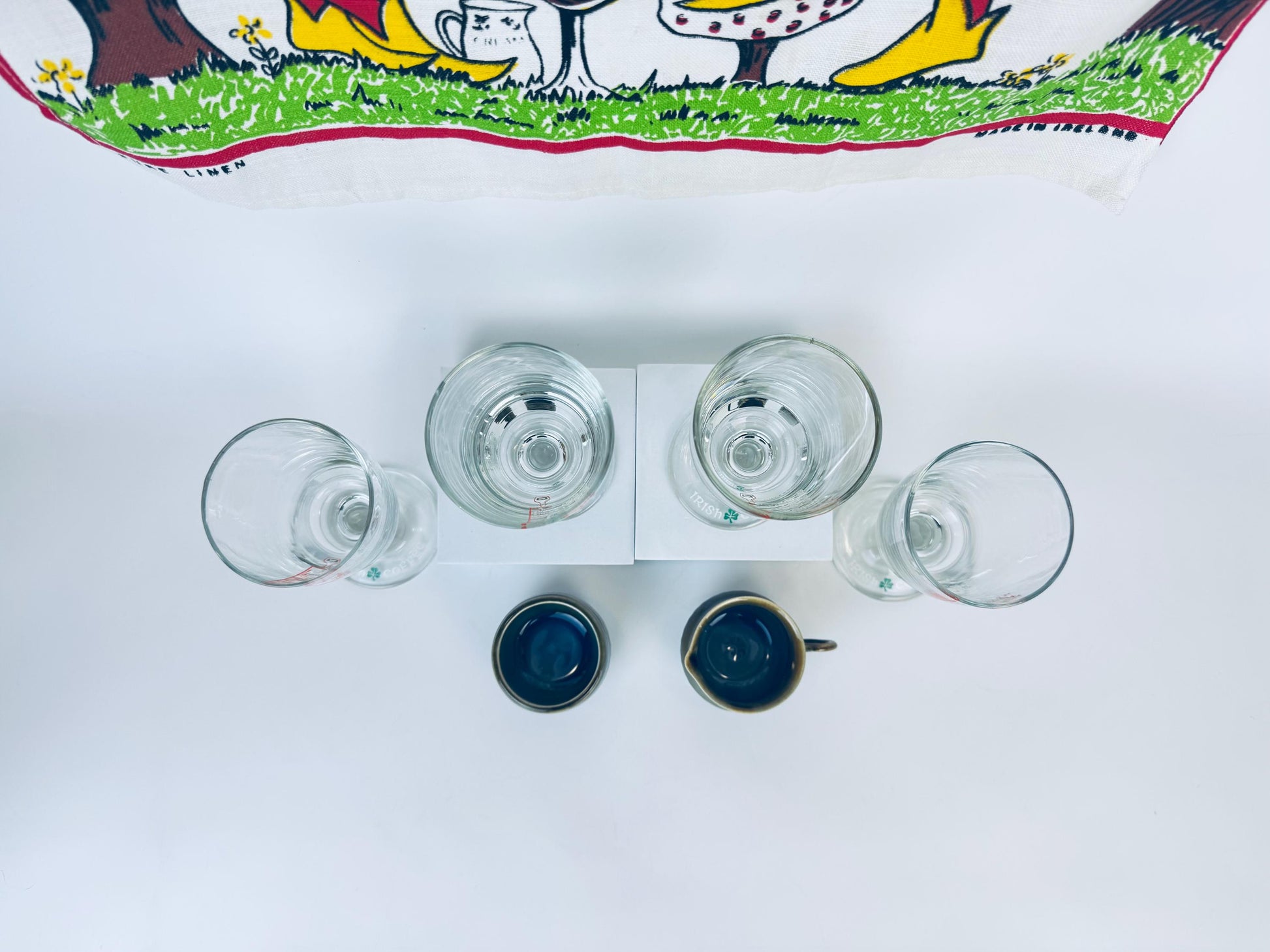 Product image for 'vintage irish coffee gift set 1970s glassware cream sugar linen towel' (view 884581)