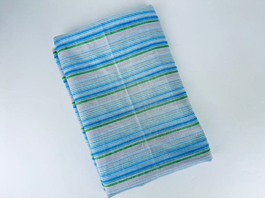 Product image for 'vintage blue green pink striped fabric material 45 x 92' (view 6afa92)