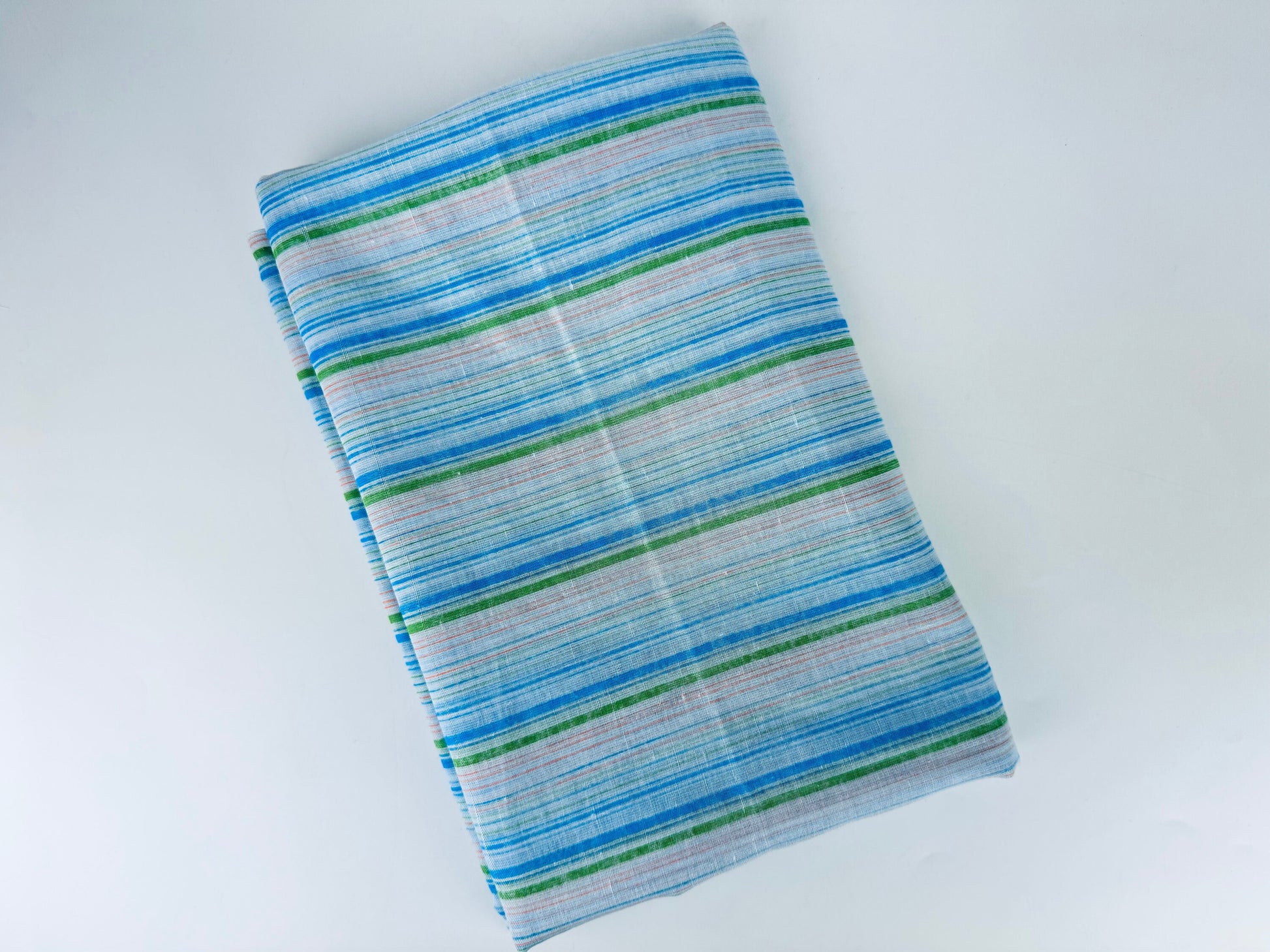 Product image for 'vintage blue green pink striped fabric material 45 x 92' (view 6afa92)