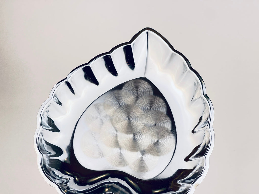 Product image for 'vintage chrome plate leaf tray swirl pattern centre new old stock nos' (view aab5d7)
