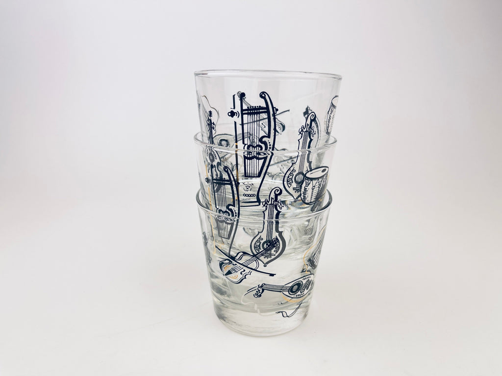 Product image for 'vintage musical instruments low ball drinking glasses set of three 3 musician gift vintage barware libbey glassware' (view 5301a6)