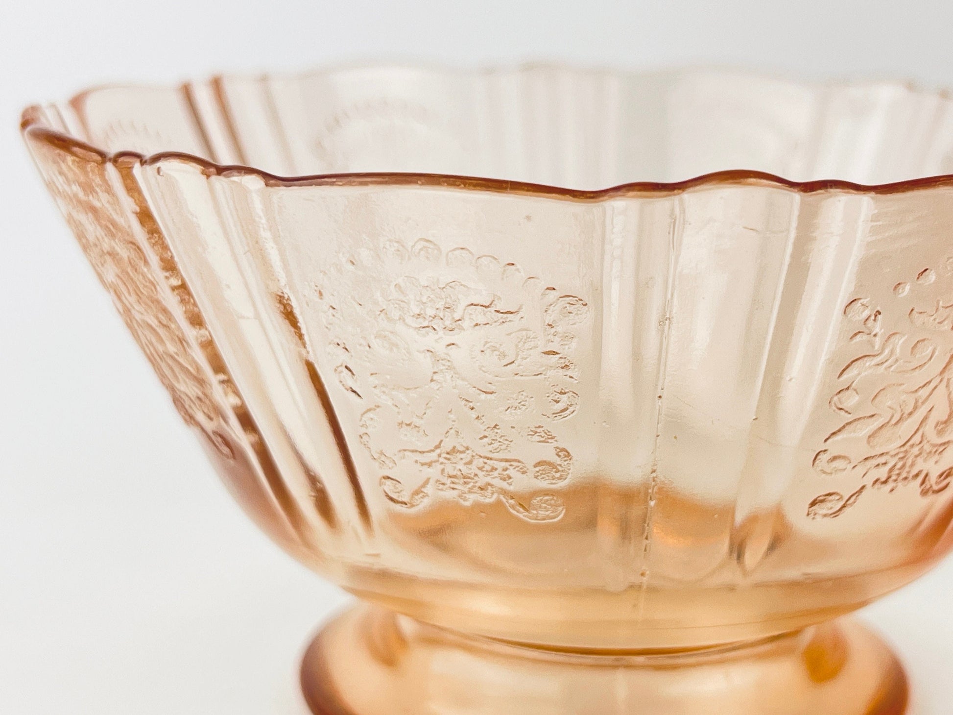Product image for 'vintage pink sweetheart pattern depression glass macbeth evans sold separately' (view ec98d2)