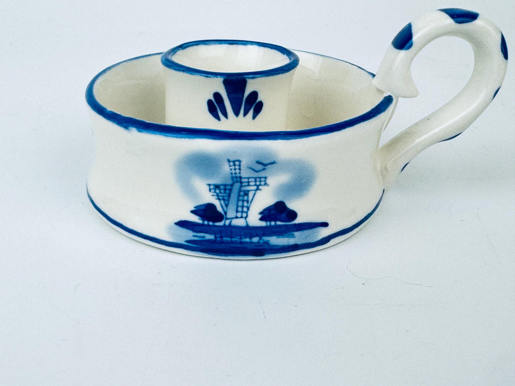 Product image for 'vintage hand painted delft blue chamber candlestick holder' (view eec194)