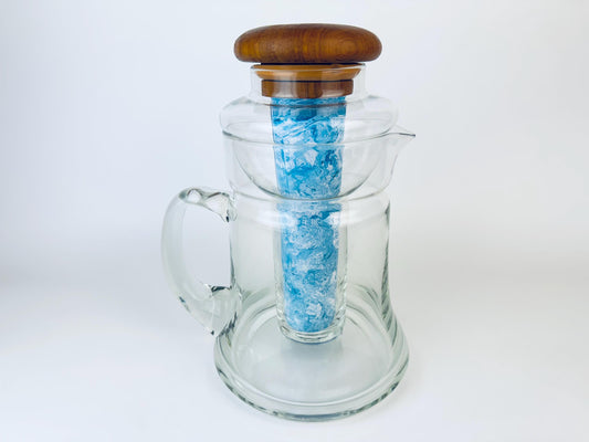 Product image for 'vintage teak wood glass pitcher with chiller insert made in thailand by winsome' (view 0d4f67)