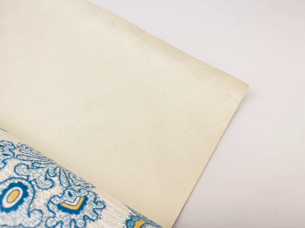 Product image for 'vintage 1970s blue beige damask wallpaper lightly textured 21 x 55 ideal for crafts upcycling' (view d79b5c)