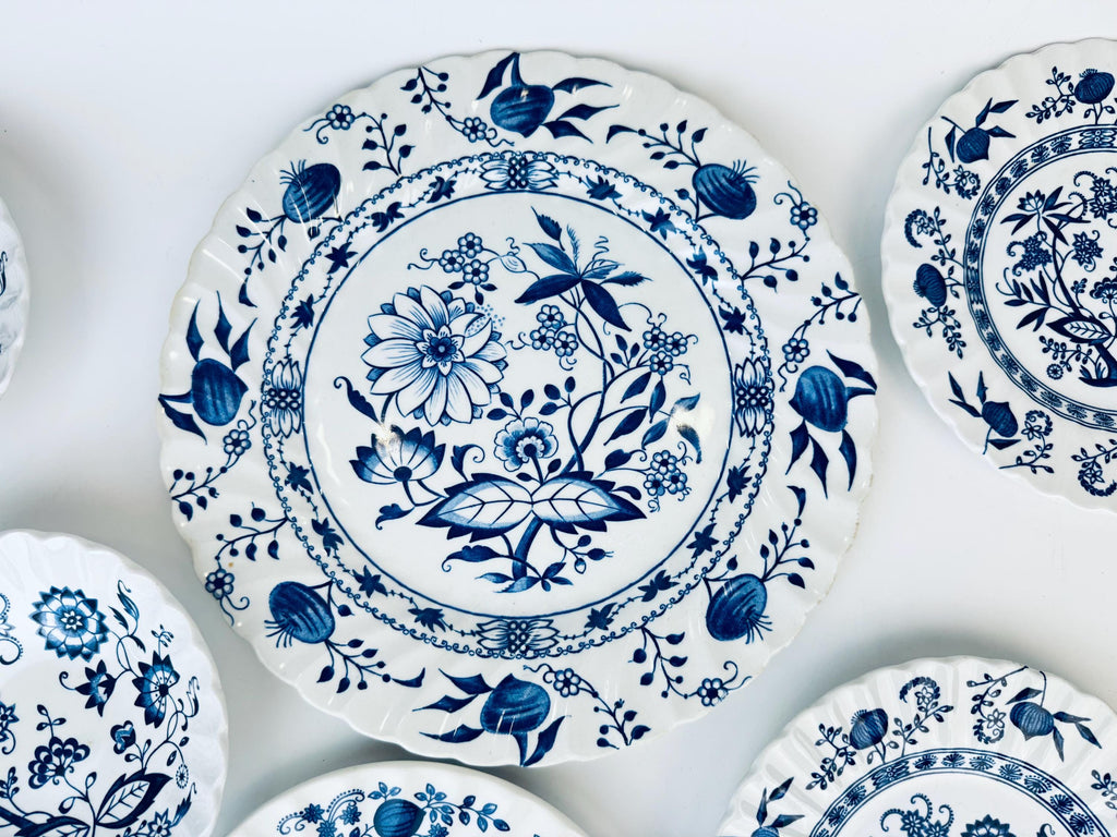 Product image for 'vintage white blue classic blue nordic pattern english ironstone plate saucer cup replacement made in england sold separately' (view 555788)