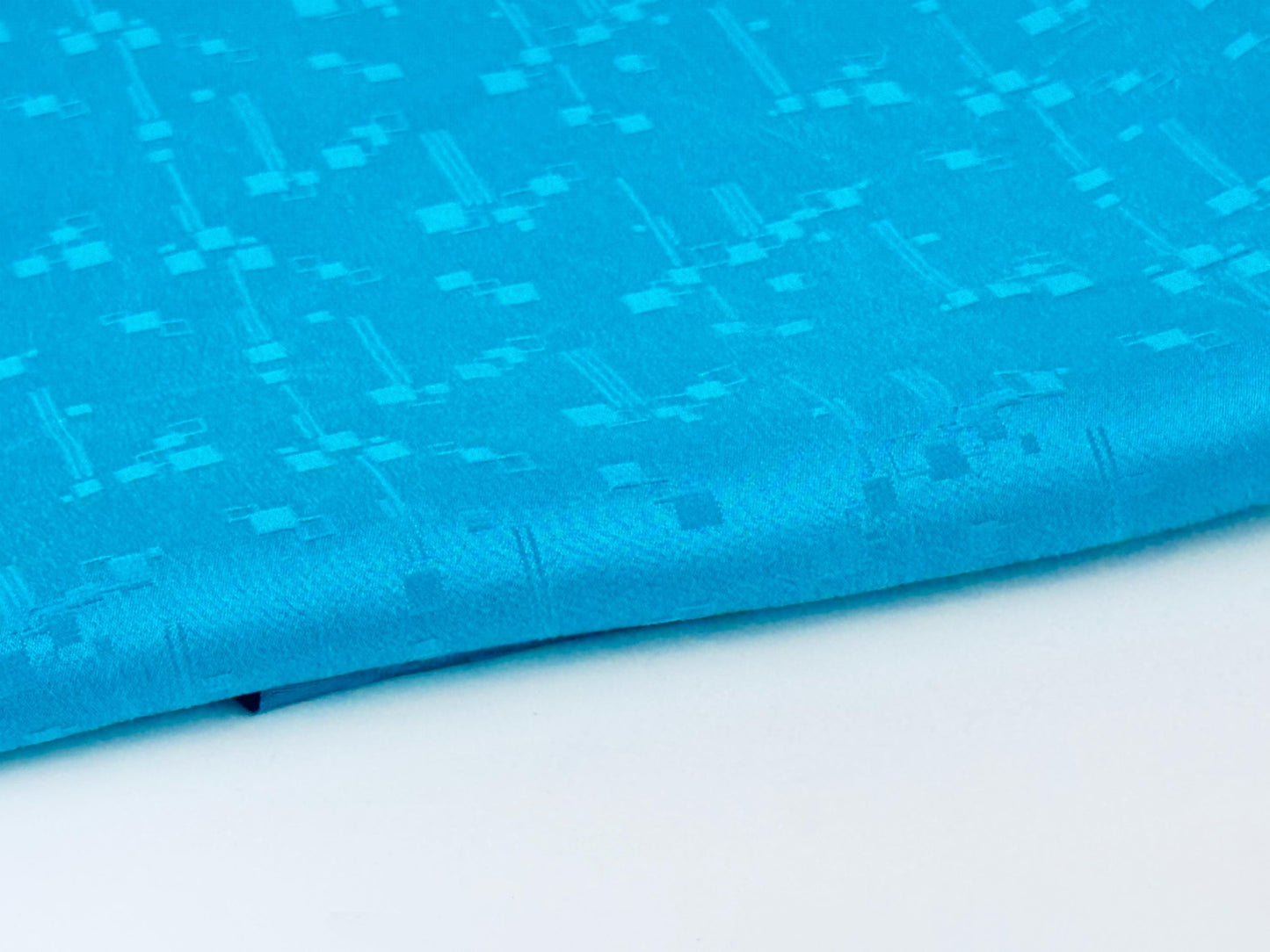 Product image for 'vintage 1980s teal green geometric pattern fabric 36 x 96' (view b5ce45)