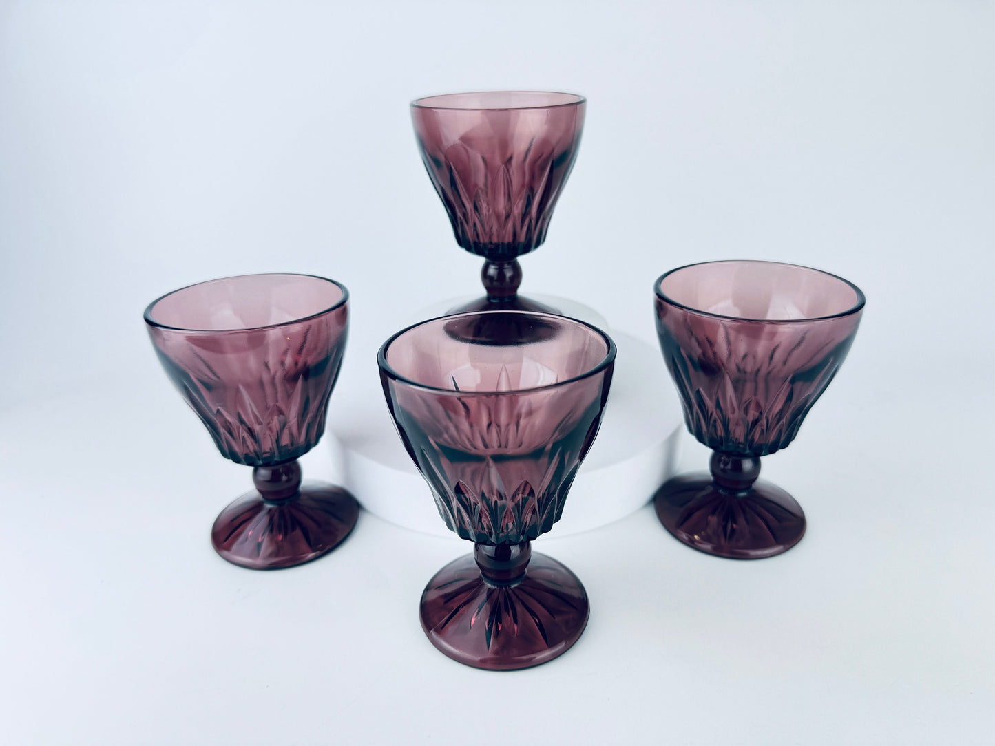 Product image for 'vintage hazel atlas moroccan cut purple amethyst glassware mid century modern mcm barware sets sold separately' (view e7b132)