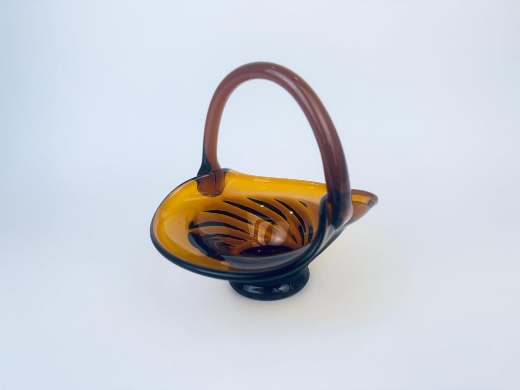 Product image for 'vintage hand blown small art glass baskets sold separately' (view 60f7b2)