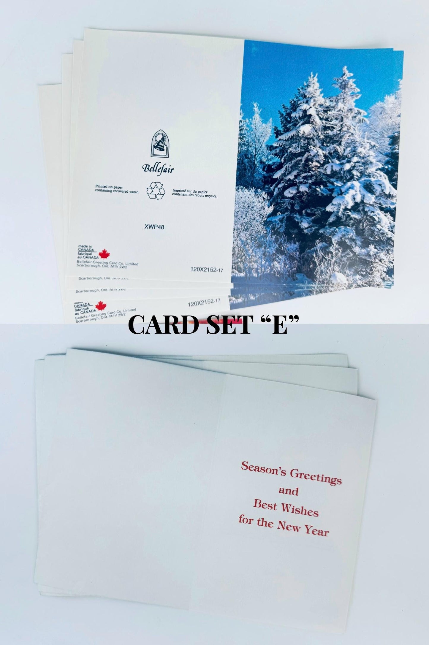 Product image for 'vintage bellefair christmas cards seasonal cards envelopes made in canada new old stock nos winter scene christmas bells' (view 6ae722)